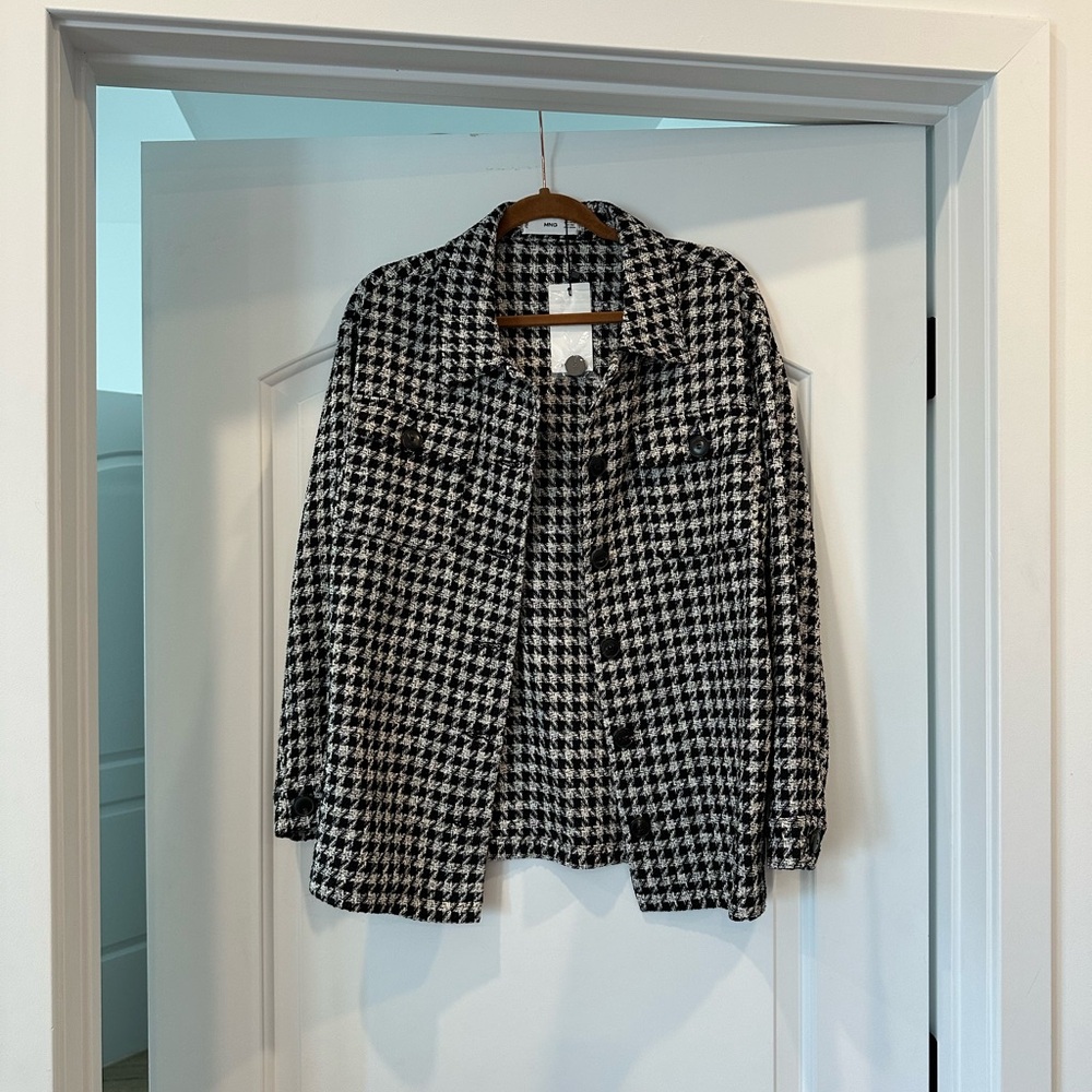 Black and White Houndstooth Women's Jacket